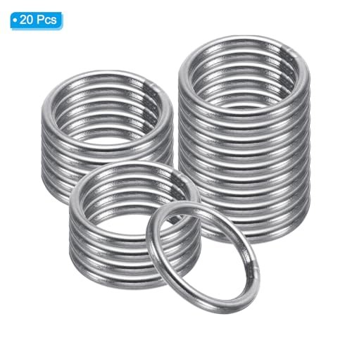 PATIKIL 19mm Metal O Rings, 20 Pack 304 Stainless Steel Round Rings for Hardware Bags Belts Hanging Baskets DIY Craft Supplies - Image 3