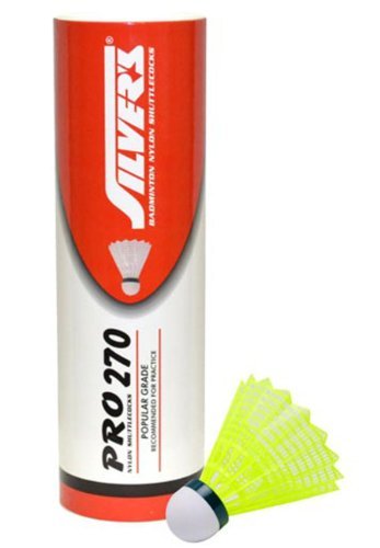 Silvers Pro-270 Shuttlecock, Pack of 6 (Yellow) (Nylon) (B00I7UQBZ8) Amazon Price History, Amazon Price Tracker