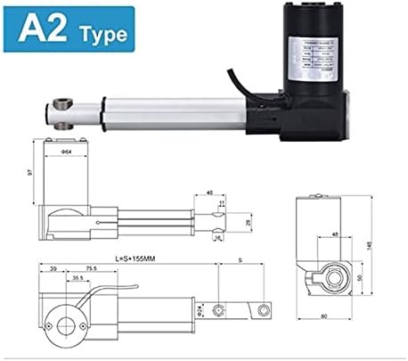 24V Linear Actuator 550mm-750mm, DC Tubular Motor, High Torque 2000N, Speed 22mm/s, Controller for Solar Applications, Durable & Efficient Linear Motion Solution
