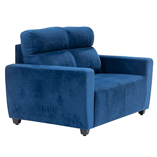 Image of Wakefit Sofa Set | 3 Year Warranty | Sofa 4 Seater, 4 Seater Sofa for Living Room, Wooden Sofa Set, Sofa Set 2+1+1 Seater - Belize(Fabric-Velvet : Blue)