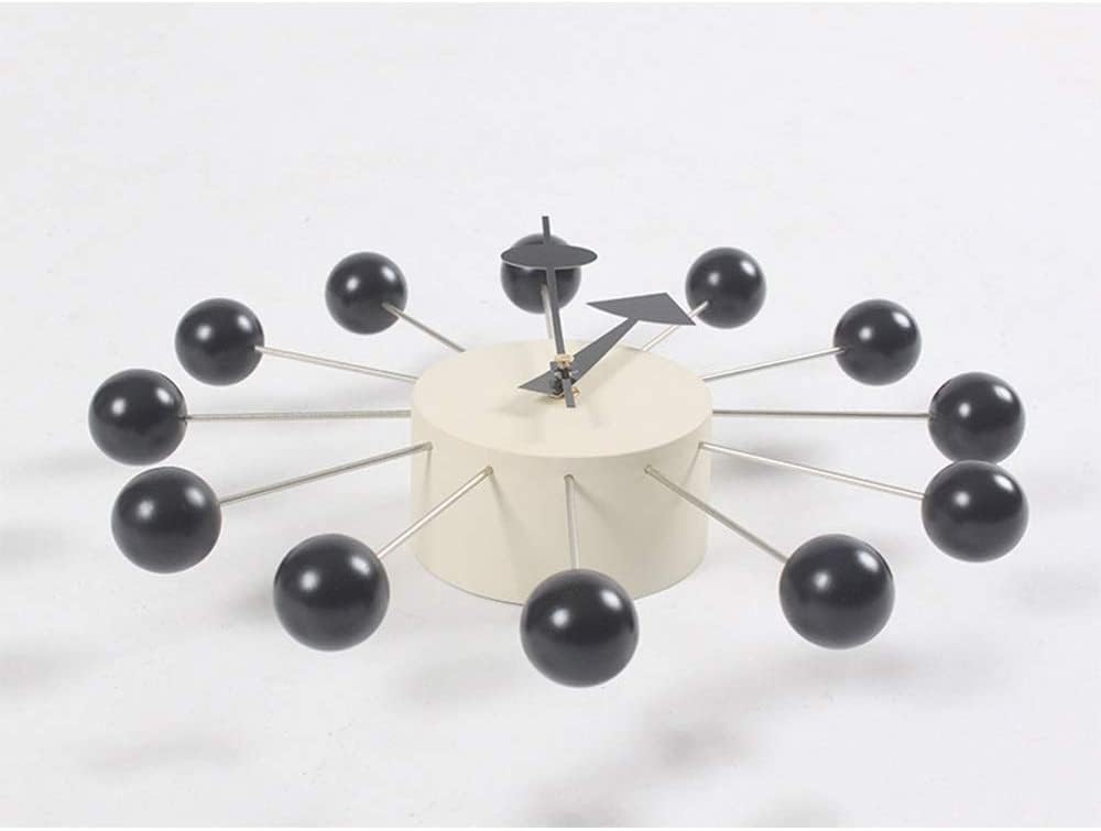 Wall Clock Solid Wood Wall Clock, Stylish Metal Wall Clock, Black Candy Wall Clock, Living Room Bedroom Decoration Clock (32cm in Diameter)