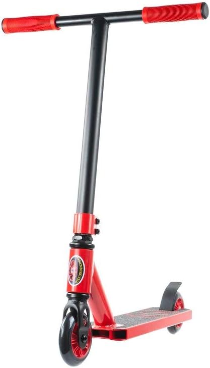 Freerider Stunt Scooter Aluminum Deck, 3 Bolt CLAMP, Steel Flex Brakes, ABEC-9 Bearing Stunt Kick Scooter Rocky 3ARider SM-99 TR RED