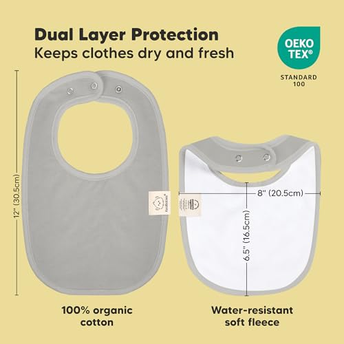 Image of 8-Pack Organic Baby Bibs for Boys, Girls - Soft Cotton Drooling and Teething Bibs for Baby Girl & Boy, Extra Absorbent, Easy To Clean & Put On for Toddler, Newborn, Infant 0-24 Months (Icelandic)