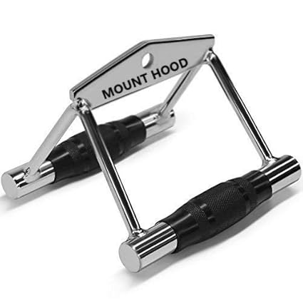 MOUNT HOOD Solid Steel V Rowing Handle for Gym Workout, Chinning Bar | Pro Grip D Handle.