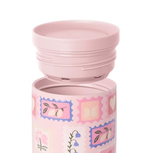 Image of Simple Modern Mother's Day Travel Coffee Mug Tumbler with 360 Lid | Gifts for Her | Ceramic-Lined Insulated Stainless Steel Cold Brew Iced Coffee Cup | Voyager Signature | 16oz | Stamps