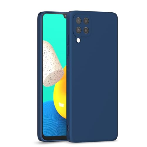 Image of Outlouders Back Cover for Samsung Galaxy M32 4G / M32 Prime / F22 4G | Camera Protection | Durable Soft Matte Silicone Bumper Case (Blue)