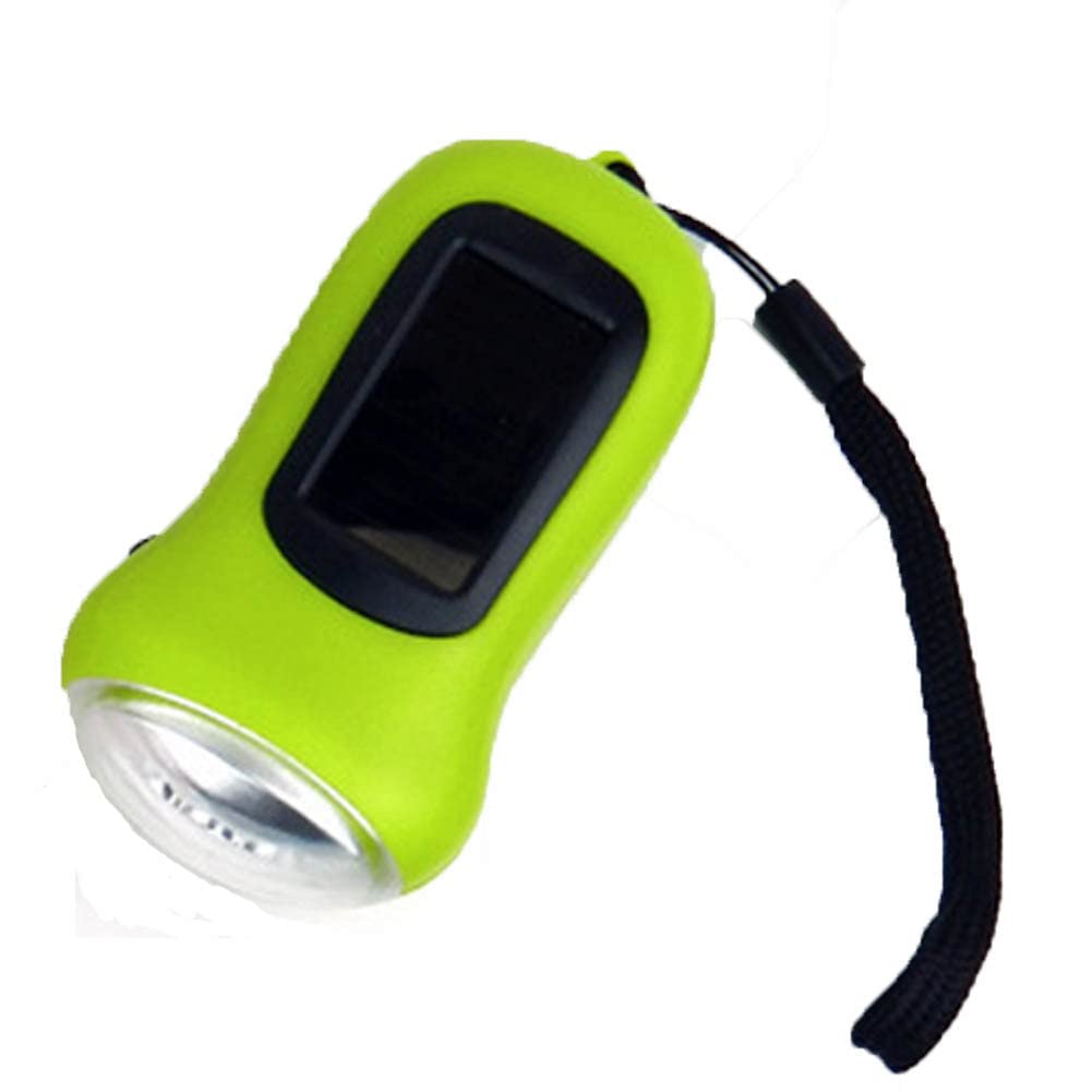 anso LED Torch Hand Crank Dynamo Solar Powered Flashlight Lamp Emergency Light Survival