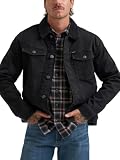 Wrangler Men's Sherpa Lined Trucker Jacket, Black Rinse, X-Large