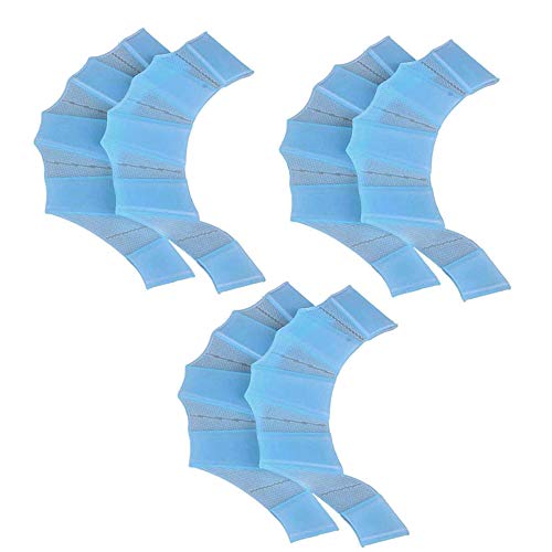 traderplus 3 Pairs Swimming Hand Paddles Training Finger Webbed Flippers Gloves Diving Gear for Adults and Kids Improve Swimming Speed (Blue, M (for Women))