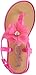 bebe Girls' Sandals - Open Toe Summer Flat Dress Shoes Snap Buckle Sandals with Chiffon Flower Design and Cushioned Sole, Size 9-10 Toddler, Fuchsia
