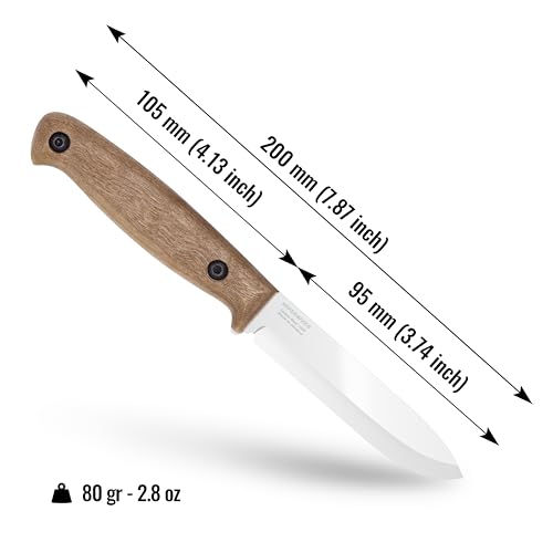 BPS Knives BS1FTS - Vollstahlmesser mit fester Klinge aus scharfem Karbonstahl mit Scheide - Kompaktes Überlebensmesser fürs Freie - Campingmesser – Bild 4