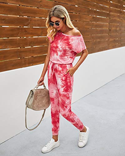 Image of PRETTYGARDEN Jumpsuits for Women 2026 Summer Dressy Off Shoulder Romper Spring Vacation Travel Lounge Outfits Clothes