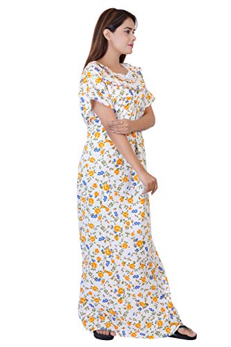Image of Women's Cotton Block Print Knee Length Nighty