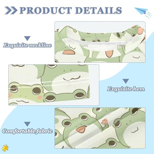 Cartoon Cute Fat Frogs Girl Bathing Suit Short Sleeves Work Out Clothes Swimwear Beach Tops 3T3