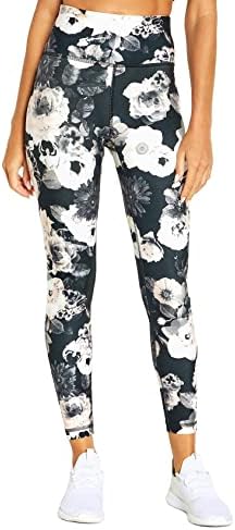 Balance Collection Womens Standard Printed Easy High Rise Ankle Legging, Veiled Rose X-Ray Floral, Small