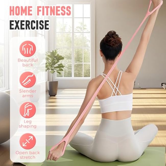 Figure 8 Resistance Bands, 2025 New Figure 8 Exercise Bands for Women Men, 25 LB Silicone Exercise Band with Handles, Portable Fitness Stretch Equipment for Home Workout