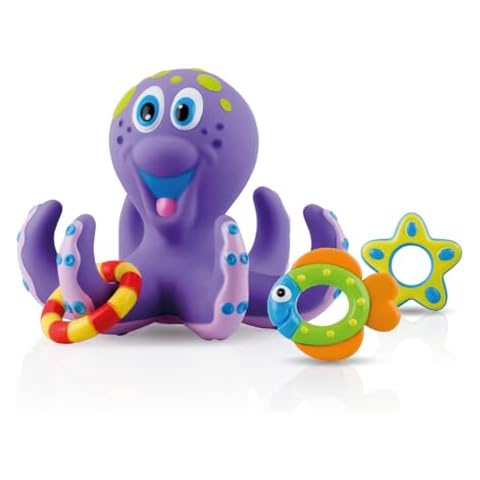 Nuby Octopus Floating Bath Toy with Rings Cover