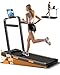 LONTEK Tapis de Marche Pliable Inclinable 15%, 10km/h Tapis de Course Pliable Inclinable, avec Affichage LED, Télécommande, 3.0 HP Treadmill Walking Pad, Tapis de Marche Bureau, 136KG Max Charge