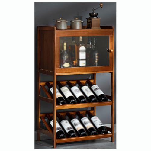 Soporte para botellas de vino de piso con tapa de madera 50x32x90CM miniatura 1