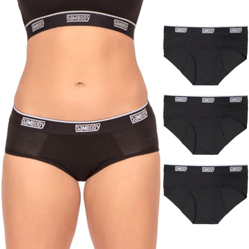 Bambody Leakproof Hipster, Sporty Period Panties for Women and Teens - Protective, Active Wear - Smooth, Soft, Comfortable