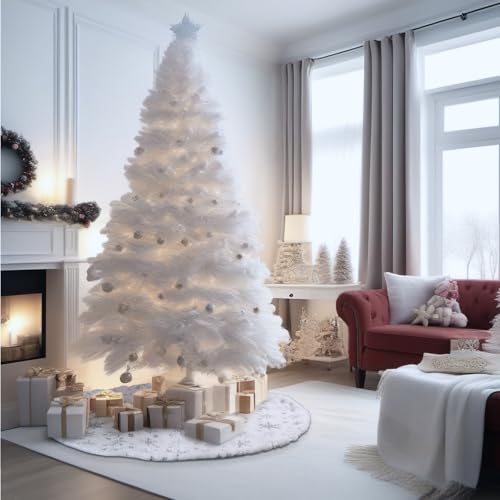 Lanpn Weihnachtsbaum Decke Christbaumdecke 120 cm, Groß Kunstfell Schneeflocken Rund Tannenbaum Decke Unterlage Teppich… – Ansicht 6