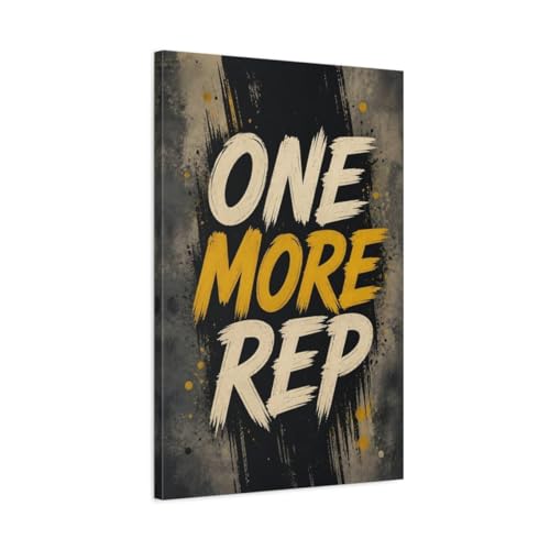 Déco gym motivation tableau noir et jaune format vertical pour salle de sport à la maison