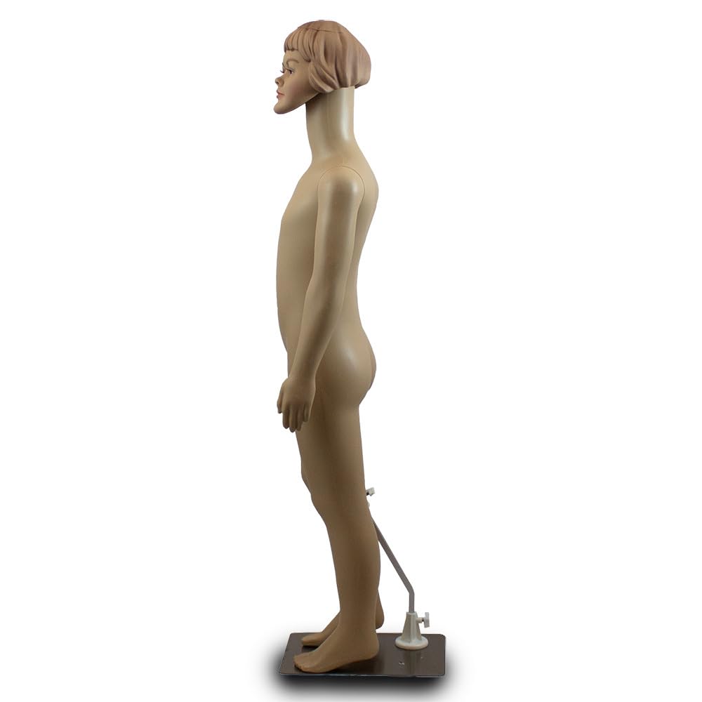 BITUXX Schaufensterpuppe Weiblich Mädchen Schaufensterfigur Mannequin Schneiderpuppe 360° beweglich 110cm