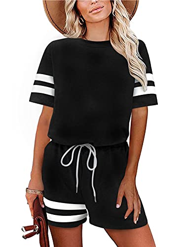 Missjoy womens two piece outfits shorts set with pocket…