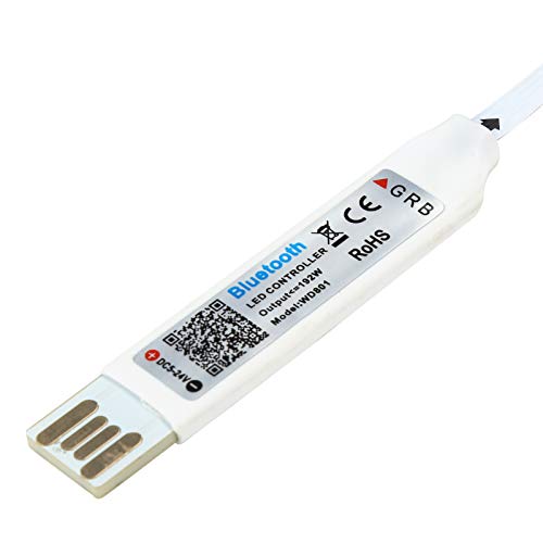 Labuduo Fita de LED inteligente, fonte de alimentação USB, fita de música, temporizador de controle