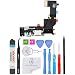 Omnirepairs Charging USB Dock Port Flex Cable Replacement with Microphone, Headphone Audio Jack Assembly Compatible for iPhone 5s Model with Repair Toolkit (White)