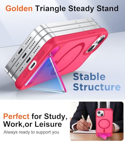Image of Magnetic Compatible with iPhone 14 Case /iPhone 13 Case,[Built-in Invisible Kickstand][Compatible with MagSafe][Military Grade Shockproof] Slim Translucent Matte Phone Case for iPhone 14 /13 6.1 inch