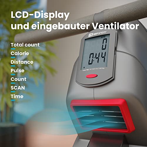 Hop-Sport HS-065AR Luft-Rudergerät für zuhause - Rudermaschine klappbar, mit Luft- & Magnetwiderstand, LCD-Display, 8… – Bild 3