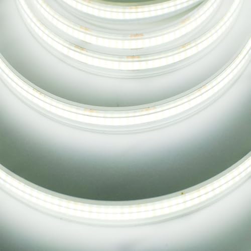 Image of LED Strip Lights COB 16.4ft AC110-130V Waterproof IP68 Daylight White 6500K | Dimmable 30000LM Super Bright 1200 LEDs / 2 Times Brightness Than 12V COB Strip Lights Tape Ribbon / Kitchen Cabinet Lighting
