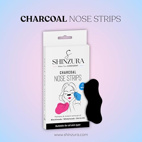 Image of Charcoal Nose Strips - 6 Pack for Effective Blackhead Removal, Deep Pore Cleanse & Detox with Activated Charcoal, Suitable for All Skin Types