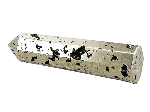 Image of Crystal Heaven Certified Raw Pyrite Crystal Tower Obelisk Point For Chakra, Healing & Balancing-Aaa Grade Original Certified Gemstone Agate For Reiki Meditation Yoga Spiritual (3-4 Inches)