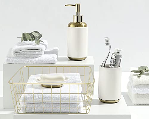 Gold Wire Baskets For Organizing, Metal Storage Baskets With Handles, Sturdiness Small Wire Storage Basket Organizer Bins For Pantry Kitchen Bathroom, 4 Pack #TOP1