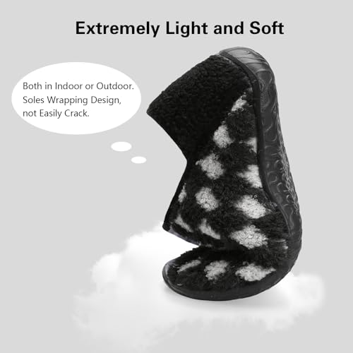 Image of Spesoul Fuzzy House Slippers for Women Men Indoor Closed Back Lightweight Cozy Faux Furry Lining Barefoot House Shoes Slipper Socks for Bedroom Home Office Yoga Outdoor Walking Shoes
