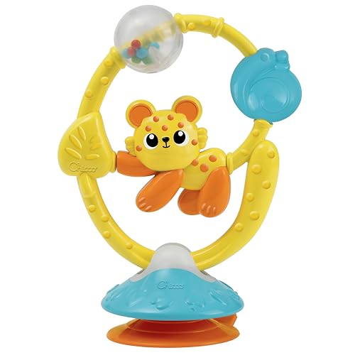 Immagine prodotto: Chicco Gioco Seggiolone Amico della Giungla, Gioco Sonaglio con Ventosa per Seggiolone, con attività Manuali, e Tattili, 6-18 Mesi