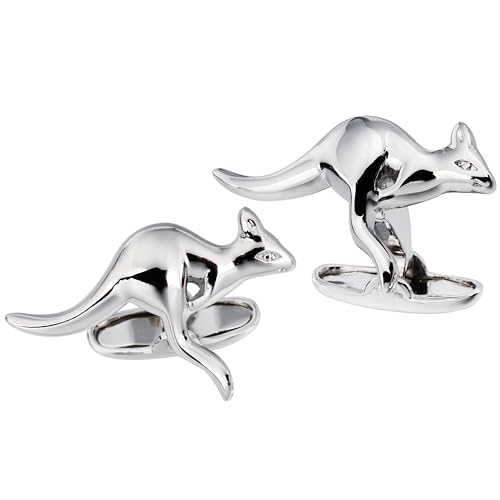 Mancuernillas tono brillante con diseño de canguro para hombre