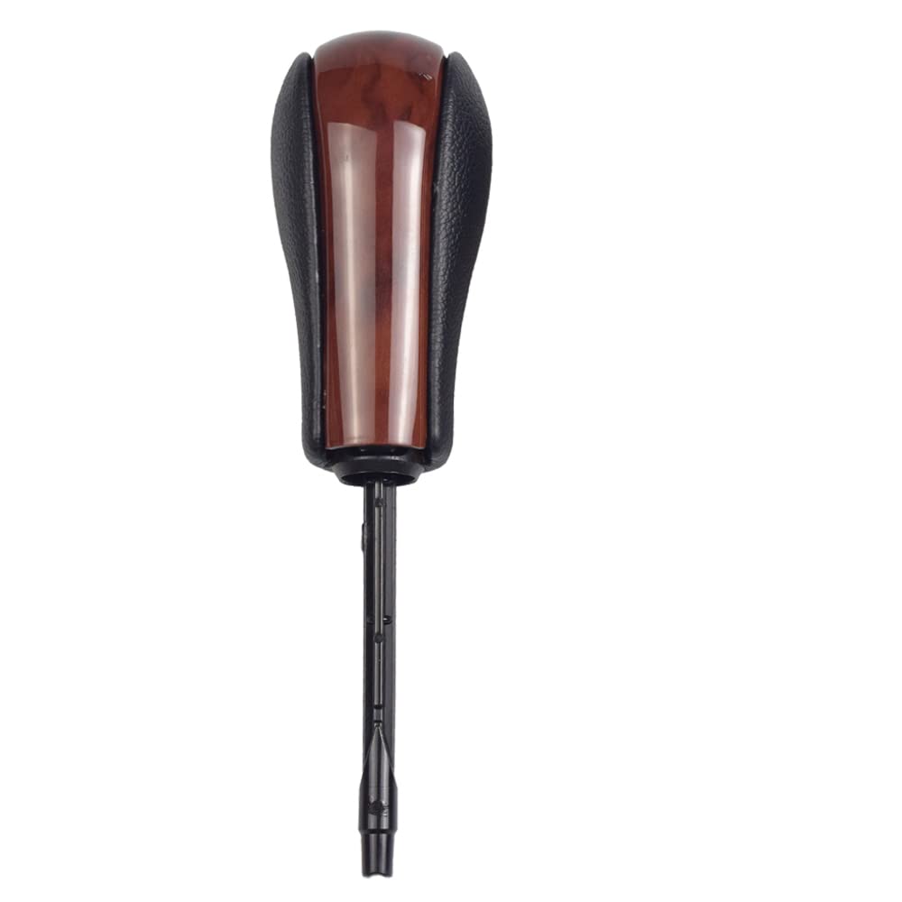 Hacreyatu Wood Gear Shift Knob Leather Shift Lever Automatic For Bmw E36 (1997-1999) E38 E39 E46 Z4 Z3 E53 X5 X3 E60 (Wood)