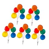 JOINPAYA 5pcs Colorful Mini Balloon Cake Toppers: 5 inch Plastic Balloon Garland Reusable Decorative Picks Birthday Cake Inserts Wreath Decor Props for Birthday Party Wedding and Celebration