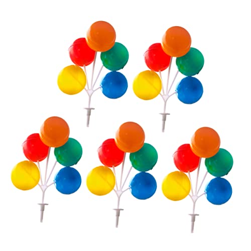 JOINPAYA Cake Topper Balloon Colored Plastic 5pcs