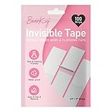 BearKig 100-Strips Double-Sided Tape for Fashion, Tape for Clothes, Fabric Tape for Women Clothing and Body, All Day Strength Tape Adhesive, Invisible and Clear Tape for Sensitive Skins