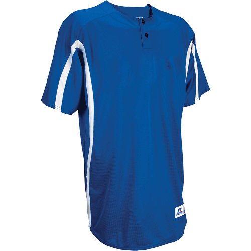 Russell Athletic Youth Performance Two Button Placket Jersey , Purple|White, x-large