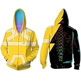 SHIKI David Martinez Hoodie Novelty Punk Hooded Jacket Zipper Pullover Sweatshirt Anime Edgerunner Cosplay Costume (XL-set2-FB)
