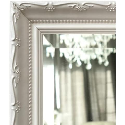 West Frames Camilla French Ornate Vintage Farmhouse Wood Framed Wall Mirror (25.5" x 31.5", White) Cover