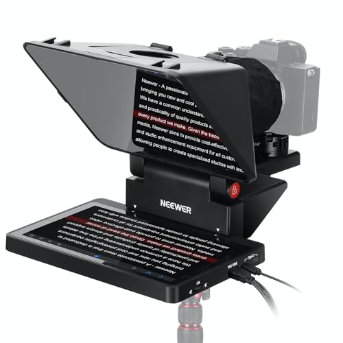 NEEWER 2 in 1 Teleprompter 11 Inch with Monitor for Windows MacOS, Supports Screen Mirroring, Portable Prompter for Camera Mobile Phone Webcam for YouTube Twitch Live Streaming Conference, X11