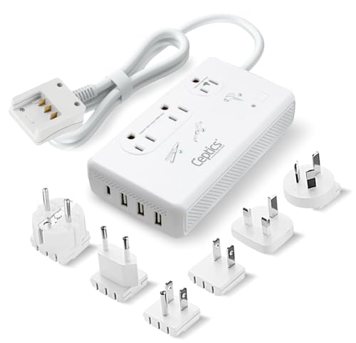 Ceptics 2000W Travel Voltage Converter for Hair Dryer & 200W Convert 220V to 110V for Curling Iron, Straightener, Chargers, Step Down World Power 4 USB Charging QC 3.0 SWadApt Type A, B, C, E/F, G, I