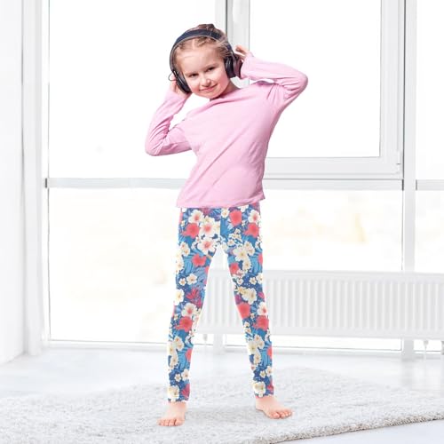 KLL Colorful Flower Toddler Baby Girl Cotton Leggings Soft High Waisted Sweatpants Sports4