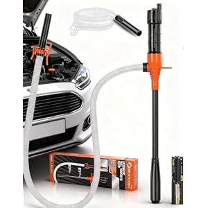 Portable Fuel Transfer Pump with 47″ Hose-High Flow Hand Fuel Pump, Battery Powered Siphon Pump for Gasoline Mechanical Fuel Pumps Universal Fit for Gasoline, Vehicles, Fuel,Water Transfer（Amber）